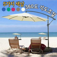 바로공장 360도회전 초대형 카페파라솔 3m 신호등 테라스 야외용 횡단보도 해변 폴딩 캠핑 물놀이 계곡 정원 옥상 야외 파라솔, 1개, 원형폴딩파라솔 네이비