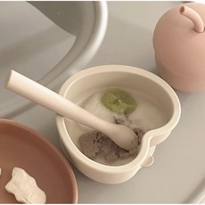 하비하비 유아 실리콘 하트 흡착볼, 밀크, 1개