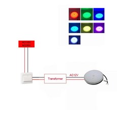 풀 램프 동기화 스포트라이트 수지 충전 방수 콜드 화이트 블루, 1개, 02 RGB no remote