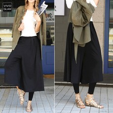롱 와이드 팬츠 레깅스 빅사이즈 여성의류 F~4XL 밴딩팬츠