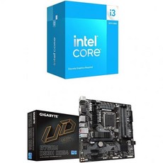 Intel Core i314100F Desktop Processor 4코어Pcore 4개 + Ecore 0개 최대 4.7GHz, Computer Processor+ GIGABYTE B - i314100