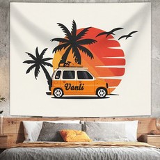 패브릭 포스터 침대 머리맡 침실 기숙사 배치 캠핑 천 걸이 개성 벽지 걸이 러그