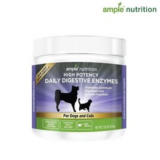 미국 Ample Nutrition 반려동물 효소 High Potency Daily Digestive Enzymes Dog & Cat Supplement 7.05온즈, 1개 - 아미나바스트