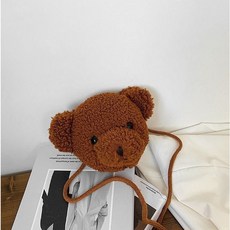 귀여운 브라운 뽀글이 곰돌이 가방 간편 간단 간식 손가방