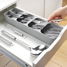 권스 고급형 위생적인 주방 서랍 수저 보관함 정리함, 위생 수저 보관함 화이트