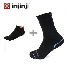 인진지 에코울 퍼포먼스 울양말 +쿨라이너, 블랙