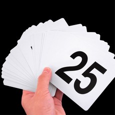 대기번호 플라스틱 번호판 1-25번 숫자판 2색, 1개, 백색+검정색 글씨