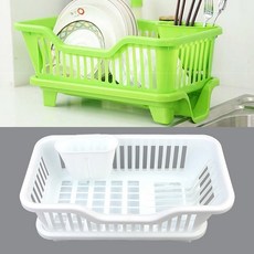 그린 플라스틱 물빠짐 식기 건조대 싱크대 주방 선반 그린