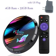 8K 32G 안드로이드 코어 와이파이 Amlogic 128G H96MAX H96 미디어 BT X3 9.0 박스 TV 쿼드 S905X3 플레이어 ROM 램 MAX 64G, 4G Ram 32G Rom US, 1개
