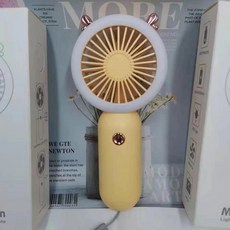 무소음 휴대용 선풍기 손선풍기 넥선풍기 목걸이형 미니 팬 USB 충전식 야간 조명 냉각 3 속도 ventilador 조정, [02] yellow, 02 yellow