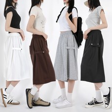 [오버나인] 여성 사이드 스냅버튼 버뮤다 팬츠 반바지
