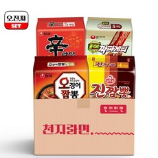 [천지라면] 오진짜 세트 농심 오뚜기 봉지라면 19종 (신라면 5P + 짜파게티 5P + 진짬뽕 4P + 오징어짬뽕 5P) 상품 이미지