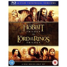 호빗 삼부작과 반지의 제왕 삼부작 6개 영화 극장판 블루레이 미국발송 DVD