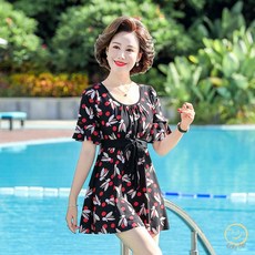 엄마 수영복 체형커버 비치웨어 호캉스 스파 중년 실내