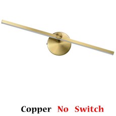 화장대 포함 LED 조명 선형 스위치 램프 거울 회전 41CM 300 실내 미니멀리스트 침대 북유럽, gold no switch, cold white 6000k, 1개