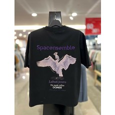 리버클래시 리버클래시 리버클래시 블랙 등판 스완 프린팅 오버핏 반팔 티셔츠 LJS41149 (P002708835)