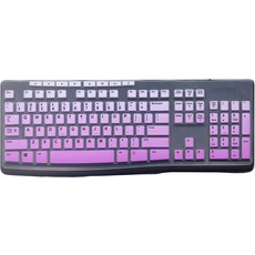 Logitech mk270 무선 키보드 및 logitech k200 k260 k270 mk200 mk260 키보드와 호환되는 울트라 씬 데스크탑 pc 실리콘 투명 커버 스킨 프로텍, [02] 그라디언트 퍼플, 1개