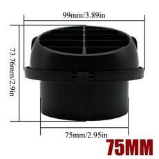 따뜻한 디젤 주차 히터 자동차 에어 벤트 배출구 방향 회전 가능 WEBASTO EBERSPACHER 트럭 자동 버스 42MM 60MM 75MM 90MM, 4. 75mm Round, 1개