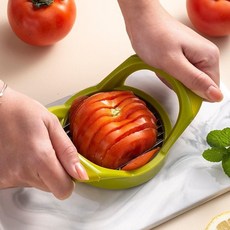 토마토 슬라이서 과일 자르기 채썰기 사과 쵸퍼, 그린, 1개