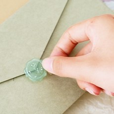초대장 청첩장 봉투 스티커 실링스탬프, 그린