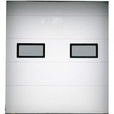 American Garage Door TSIII-96W90-2W-2FVL - 아메리칸 개러지 도어 서플라이 도크 도어: 개구부 7피트 10인치 흰색 두께 3인치, American Garage Door TSIII-96W