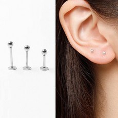 올쇼핑프렌즈 써지컬 스틸 원형 볼 피어싱 귀걸이 악세사리 1+1