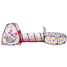 IMBABY Foldable 3 In 1 Playpen For Children 휴대용 키드 Tipi 텐트 크롤링 터널 베이비 드라이 오션 볼, 02 Black Dot_01 CHINA