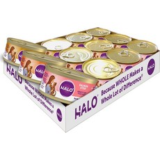  Halo 치킨 연어 칠면조 버라이어티 팩 그레인 프리 고양이 사료 통조림 5.5온스 12강아지입 
