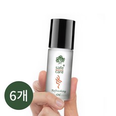 아로마 오일 롤온 멘톨 페퍼민트 천연 에센셜 비염 코막힘 졸음방지, 30ml, 6개