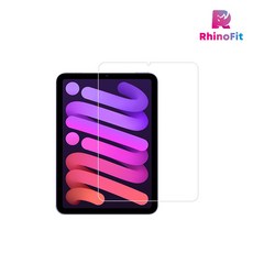 라이노핏 아이패드 미니 6세대/7세대 (A17 Pro) 공용 강화유리 보호 필름 0.4mm, 2장