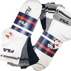 Fila 필라스포츠 남성 중목양말 8족 - No Cushion a b타입 랜덤배송, type 랜덤배송