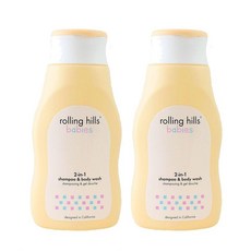 롤링 힐스 베이비 투인원 샴푸 & 바디워시 샤워젤 200ml 2병 (프랑스배송) Rolling Hills 2-in-1 Shampoo & Body Wash Babies