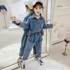 SS-01 남녀공용 주니어 청자켓+청바지세트 아동 데님 봄가을 슈트 여아남아 면청 SET 청바지