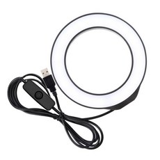 휴대폰용 LED 링 필 램프 12cm 라이트 라이브 방송 보충 조명 셀카 블랙, Black