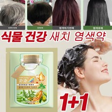 1+1 식물 추출 새치 염색약 버블 염색제 식물염색샴푸 버블 헤어 마스카라 식물 건강 백발 커버, 2개, 브라운