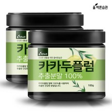 올바른습관 호주산 카카두 플럼100% 추출 분말 가루 100gx2통 카카두풀럼 열매 파우더 주스 순수 최상급 자연유래 서양 그린 자두 비타민C 엘라그산 갈산 엽산 카테킨 칼슘 마그네슘 아연 식이섬유, 2통, 100g
