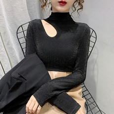 Dec.12 308번 가을겨울 양키펀칭 반목타이즈 여 이너 펀칭 탑 긴팔 티셔츠Z