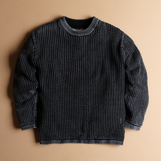 [MAHUUM] (이벤트 화이트 면 티셔츠 증정) 남자 긴팔 꽈배기 오버핏 라운드 knit 예쁜 봄여름가을 간절기 줄무늬 면 라운드 니트티