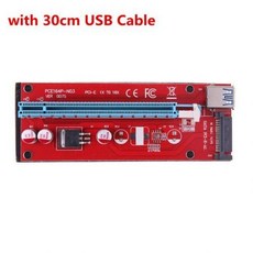 [해외] USB 3.0 PCIE EXPRESS 1X TO16X 익스텐더 라이저 카드 어댑터 SATA 15PIN POWER, green