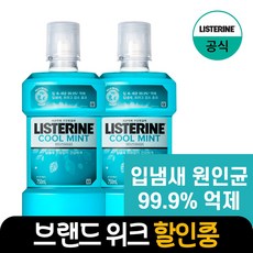 리스테린 쿨민트 구강청결제, 750ml, 2개