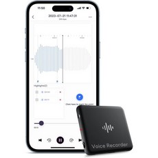 IZYREC 블루투스 음성 활성화 레코더 스피커 레코더 480시간 녹음 용량의 소형 레코딩 디바이스 강의 인터뷰용 오디오 레코더64GB 블랙