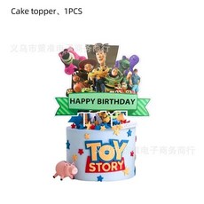 일회용스푼 디저트 아이스크림 숟가락 디즈니 토이 스토리 생일 장식 일회용 식기 풍선, 1개, 14.1pcs Cake topper