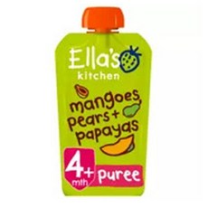 Ellas Kitchen 엘라스 키친 오가닉 망고 배 파파야 아기 과일 퓨레 파우치 4개월 이상 120g 8팩, 8개