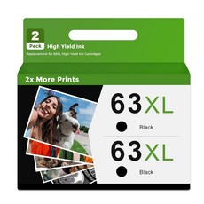 63XL 블랙 잉크 카트리지 교체품 HP 63 XL 63XL BK 잉크 교체품 3830 4650 4652 4655 5200 5252 5255 5258 4520 4512 1112, 63XL 블랙 잉크 카트리지 교체품, HP 63 XL