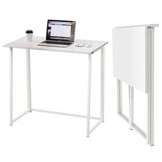 사이드 폴딩 접이식 테이블 드롭리프 침대옆보조식탁다용도테이블 노트북책상, 높이 75 (화이트)