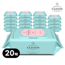 [클레보스] 넘버원민트 유아 물티슈 캡형 (65평량) 74매 X 10팩, 70매, 20개
