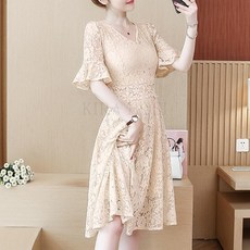 kirahosi 플라워 레이스 하객 원피스 피로연 소개팅 정장 원피스 198호 Demlel