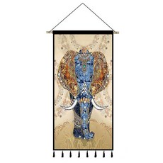 패브릭 코끼리 천 원룸 장식 벽장식 인테리어 그림, 1개, 20. 코끼리12 60x120cm 6술