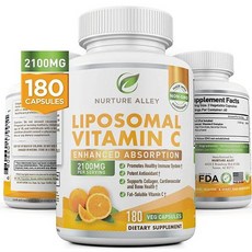Nurture Alley 리포솜 비타민 C 2100mg 180 캡슐 Liposomal Vitamin C, 1개, 180정
