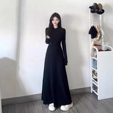 여자 긴팔 원피스 데일리룩 결혼식 코디 오피스룩